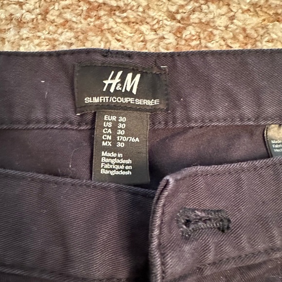 Dark H&M straight leg slim fit denim.  Size 30. - Picture 3 of 4